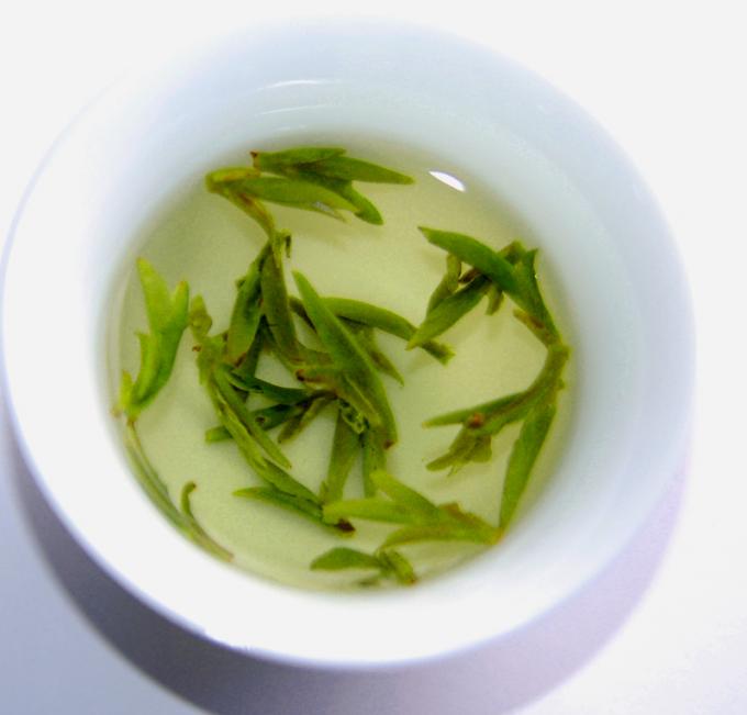 Da forma orgânica da forma curvada de chá verde do poço do dragão da saúde folha de chá fresca
