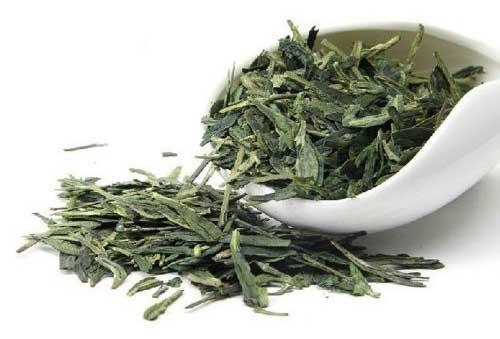 Material fresco da folha de chá do chá verde do dragonwell de ching do pulmão da forma curvada